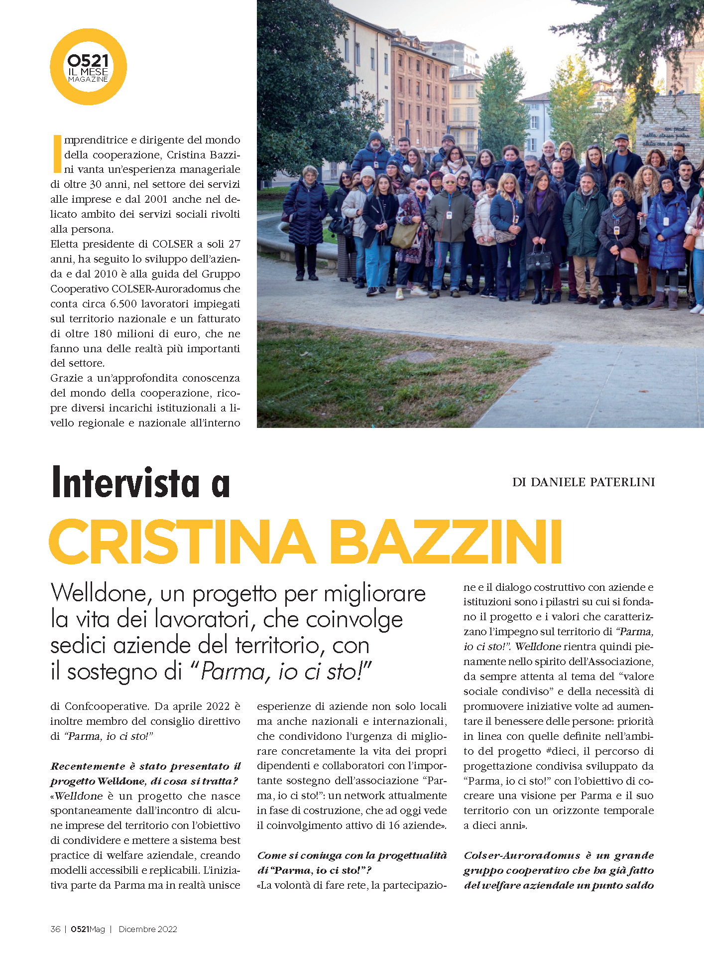 Intervista a Cristina Bazzini: WELLDONE, progetto di rete volto al benessere dei lavoratori