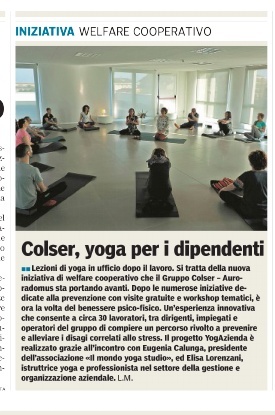 Welfare: Yoga in azienda (Gazzetta di Parma, aprile 2017)