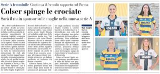 COLSER è anche Main Sponsor del Parma Calcio Femminile di Serie A
