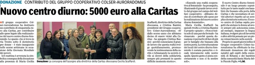 Colser - Auroradomus a sostegno di Caritas